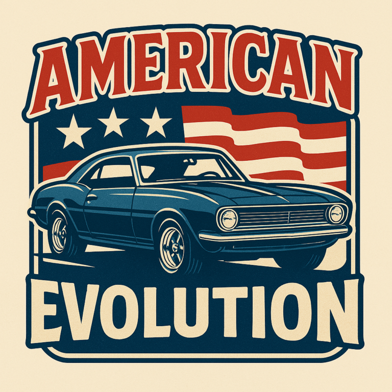 Logo-design-for-a-patriotic-American-car-parade-called-American-Evolution-inspired-by-the-classic